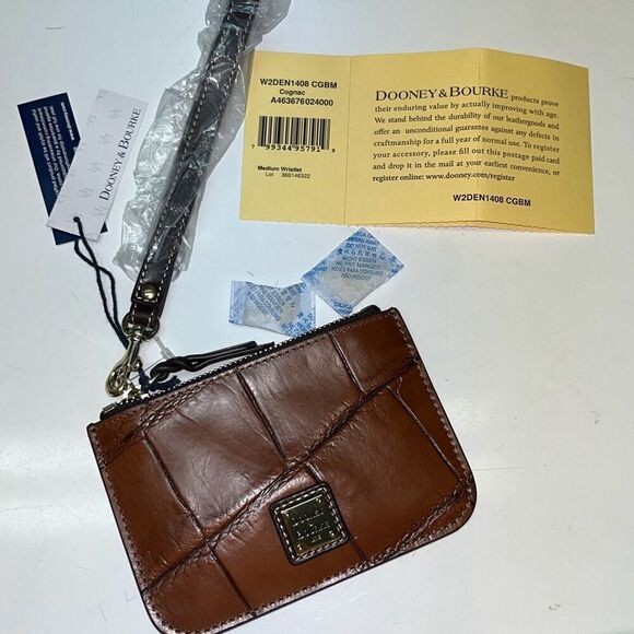 Dooney & Bourke Croco Cognac Wristlet- Mini Bag- NEW - Picture 11 of 11